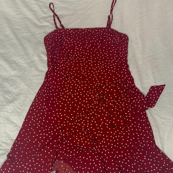 SOLD - Princess Polly Caesura Wine Red Mini Dress - Picture 2 of 2